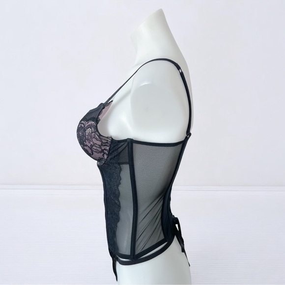 La Senza Black Lace Corset Bustier Top – Size S - Picture 7 of 12